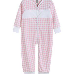Lil Cactus Baby Girl Light Pink Gingham Ruffle Flap Pajamas Size 12-18 Month NEW